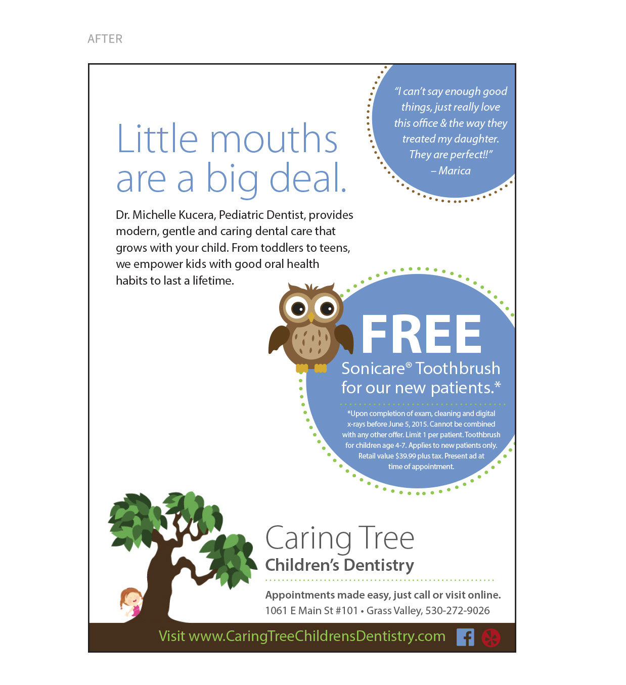 Redesigned Ad for Children's Dentistry Ad
